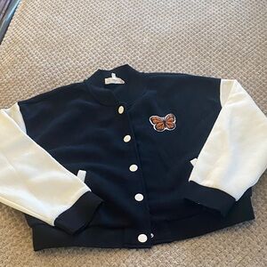 Juniors PINK REPUBLIC Black and White Jacket with Butterfly Patch